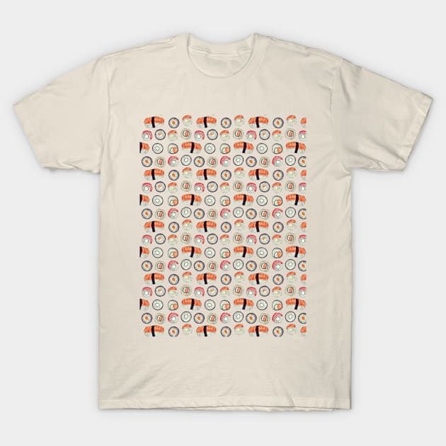 Sushi Pattern T-Shirt by solfortuny